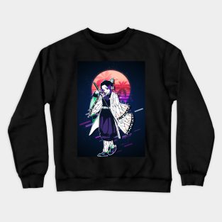 shinobu kocho Retro Art | Demon Slayer Crewneck Sweatshirt